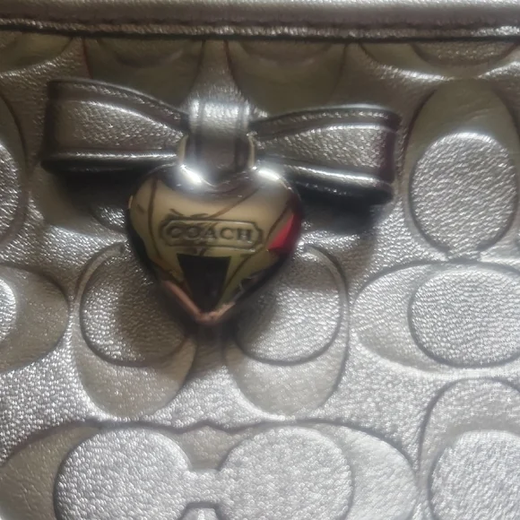 Coach Silver Metallic Clutch Wristlet - Picture 2 of 4